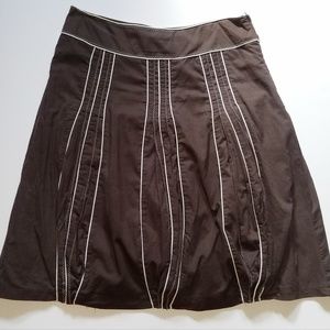 Willi Smith Brown with White Accents Bubble Skirt